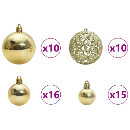 Artificial Hinged Christmas Tree White 210 cm PVC and Steel