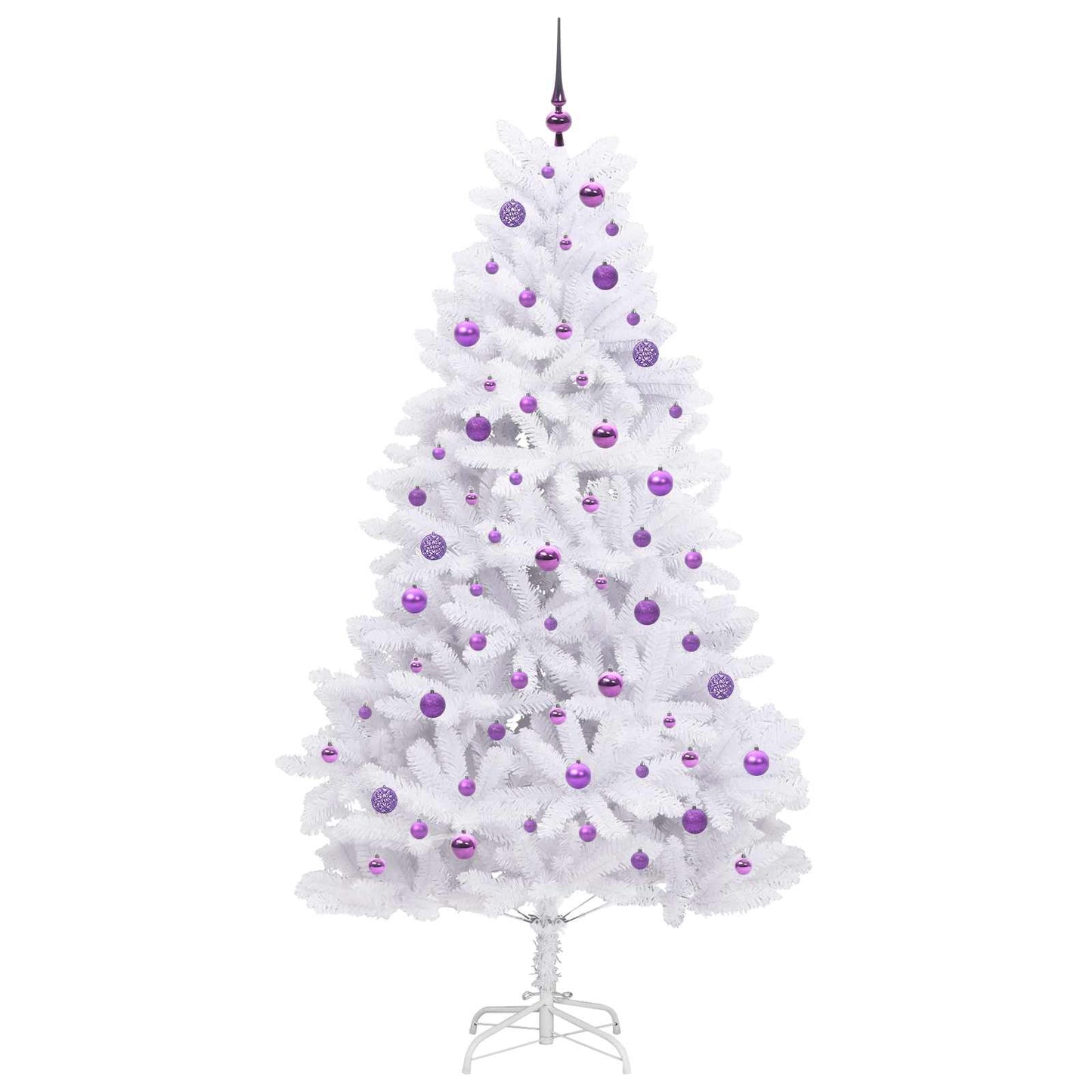 Artificial Hinged Christmas Tree White 210 cm PVC and Steel
