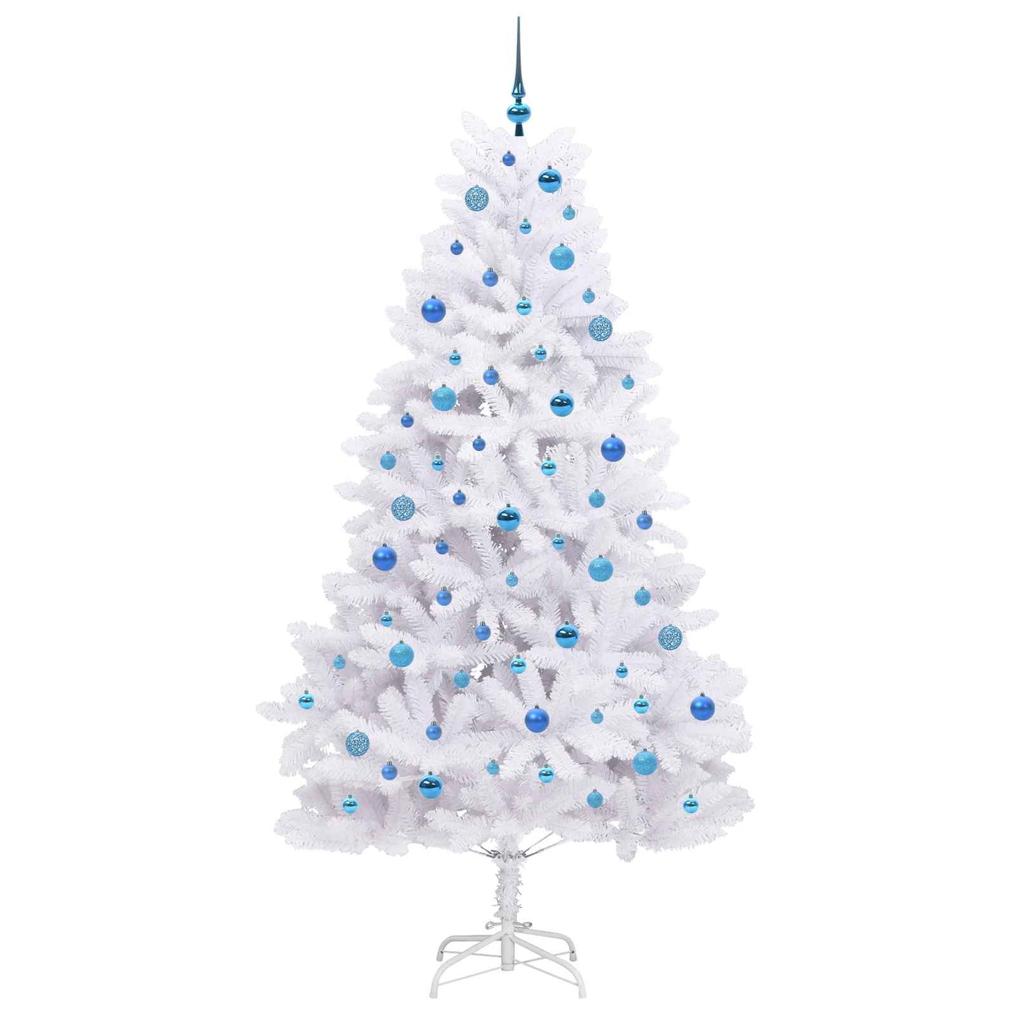 Artificial Hinged Christmas Tree White 210 cm PVC and Steel