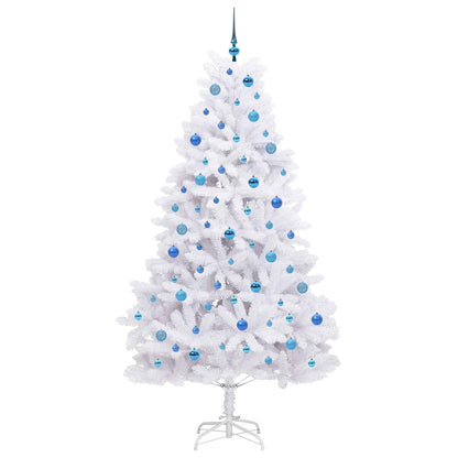 Artificial Hinged Christmas Tree White 210 cm PVC and Steel