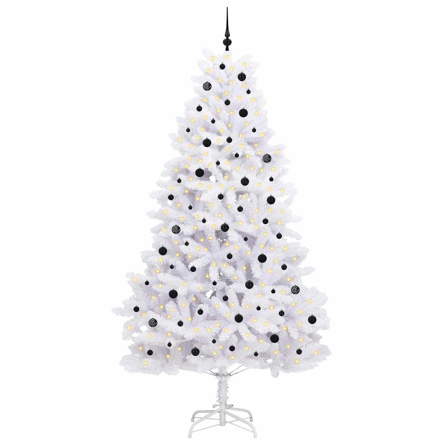 Artificial Hinged Christmas Tree White 270 cm PVC and Steel