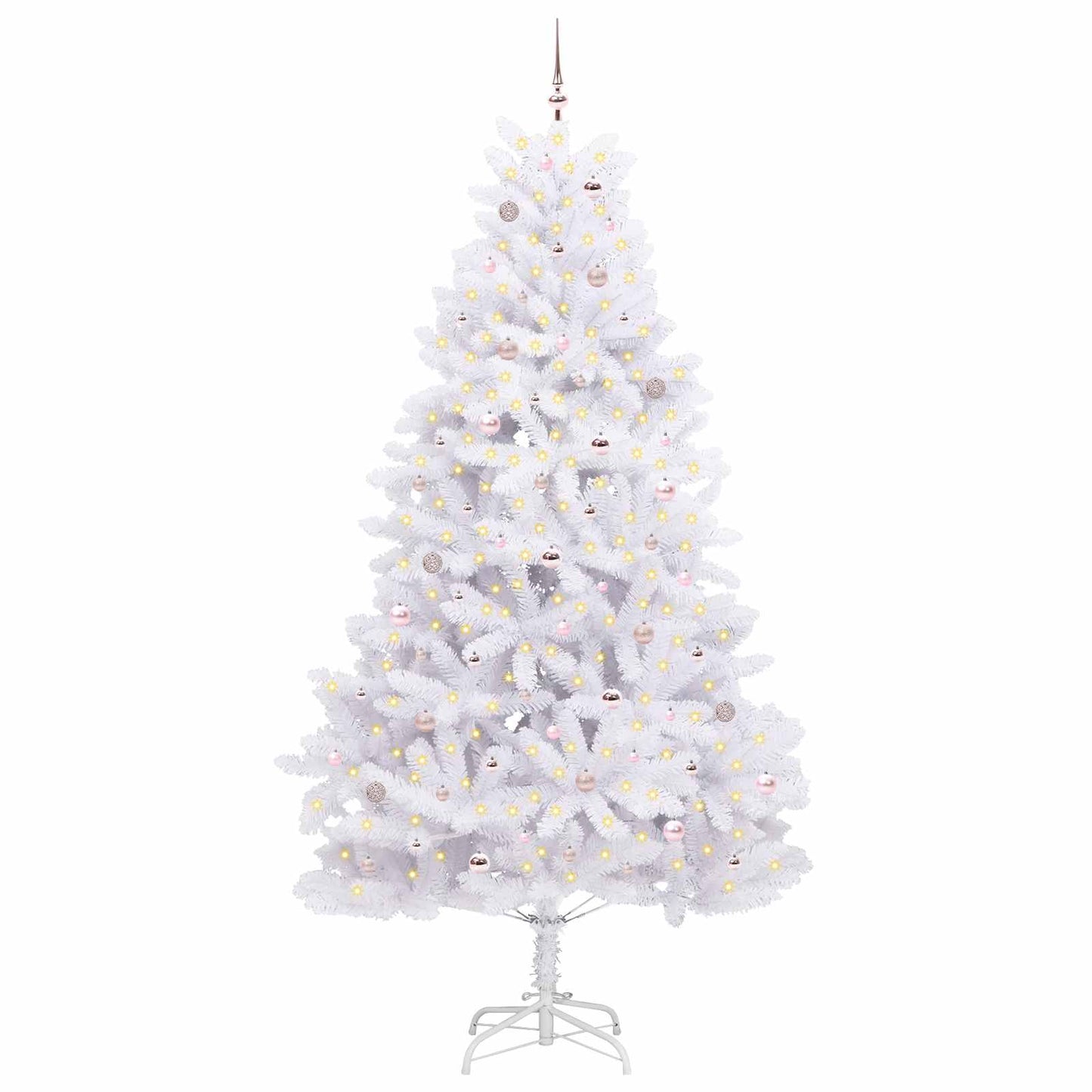 Artificial Hinged Christmas Tree White 270 cm PVC and Steel