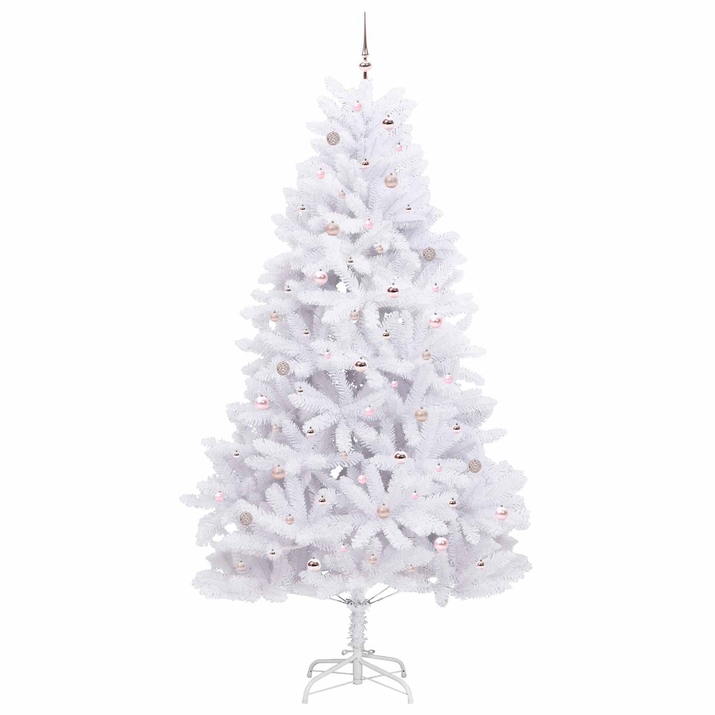 Artificial Hinged Christmas Tree White 270 cm PVC and Steel