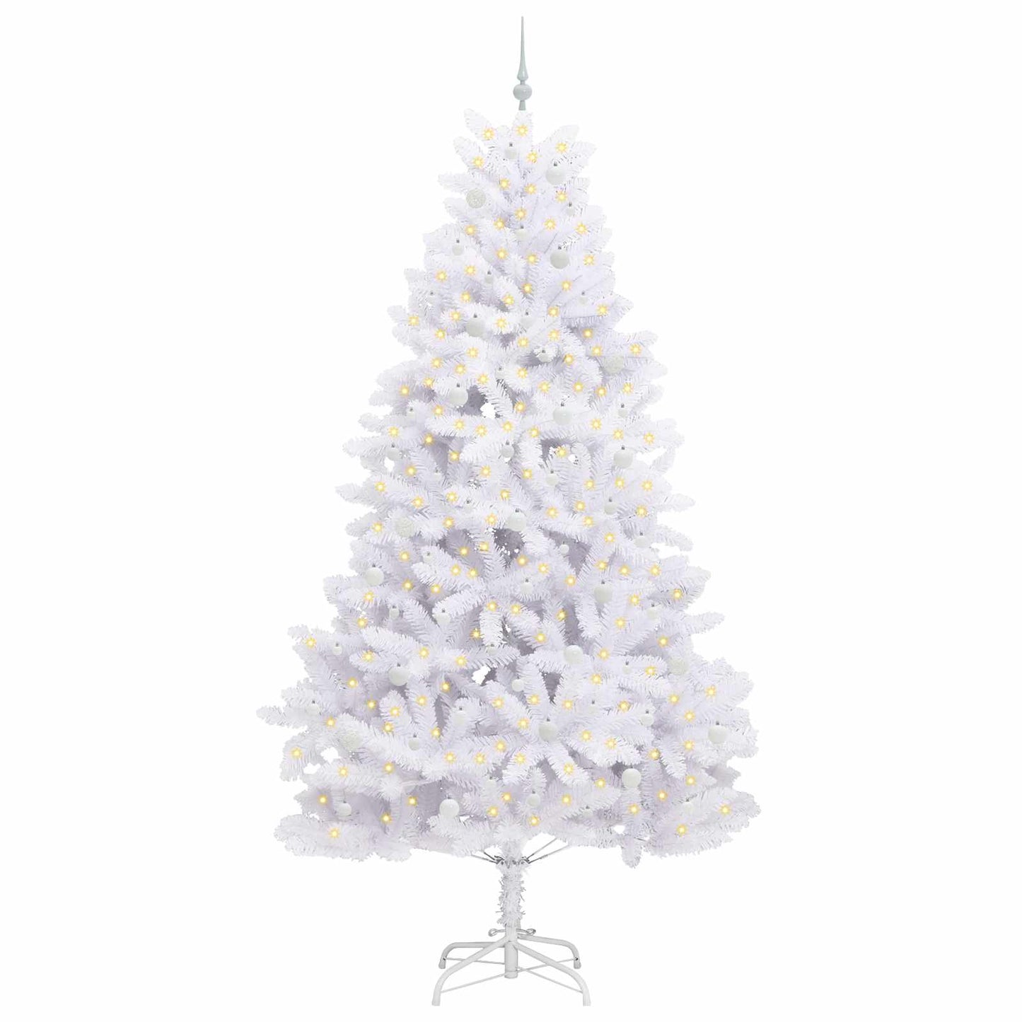 Artificial Hinged Christmas Tree White 270 cm PVC and Steel