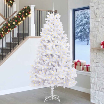 Artificial Hinged Christmas Tree White 270 cm PVC and Steel