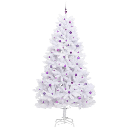 Artificial Hinged Christmas Tree White 270 cm PVC and Steel