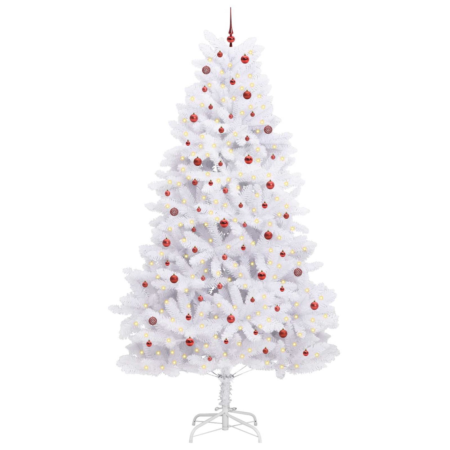 Artificial Hinged Christmas Tree White 300 cm PVC and Steel