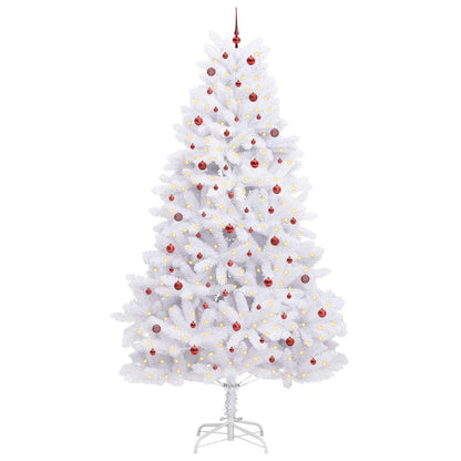 Artificial Hinged Christmas Tree White 300 cm PVC and Steel