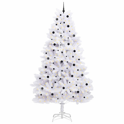 Artificial Hinged Christmas Tree White 300 cm PVC and Steel