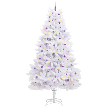 Artificial Hinged Christmas Tree White 300 cm PVC and Steel