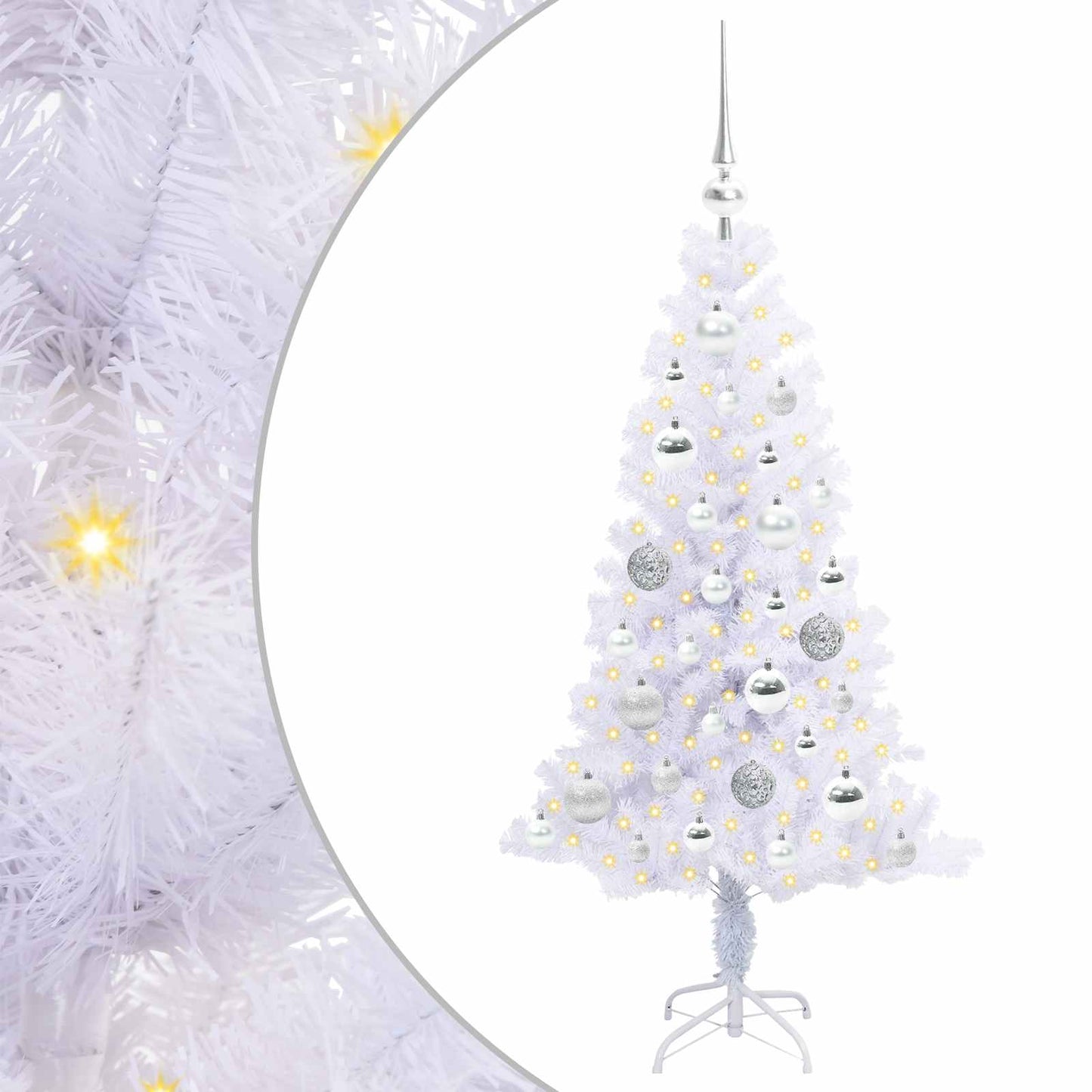 Artificial Christmas Tree with Stand White 120 cm PVC and Steel
