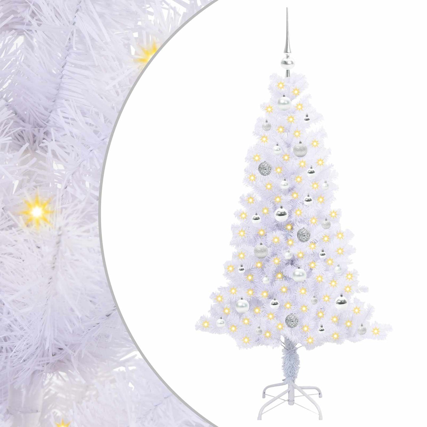 Artificial Christmas Tree with Stand White 150 cm PVC and Steel