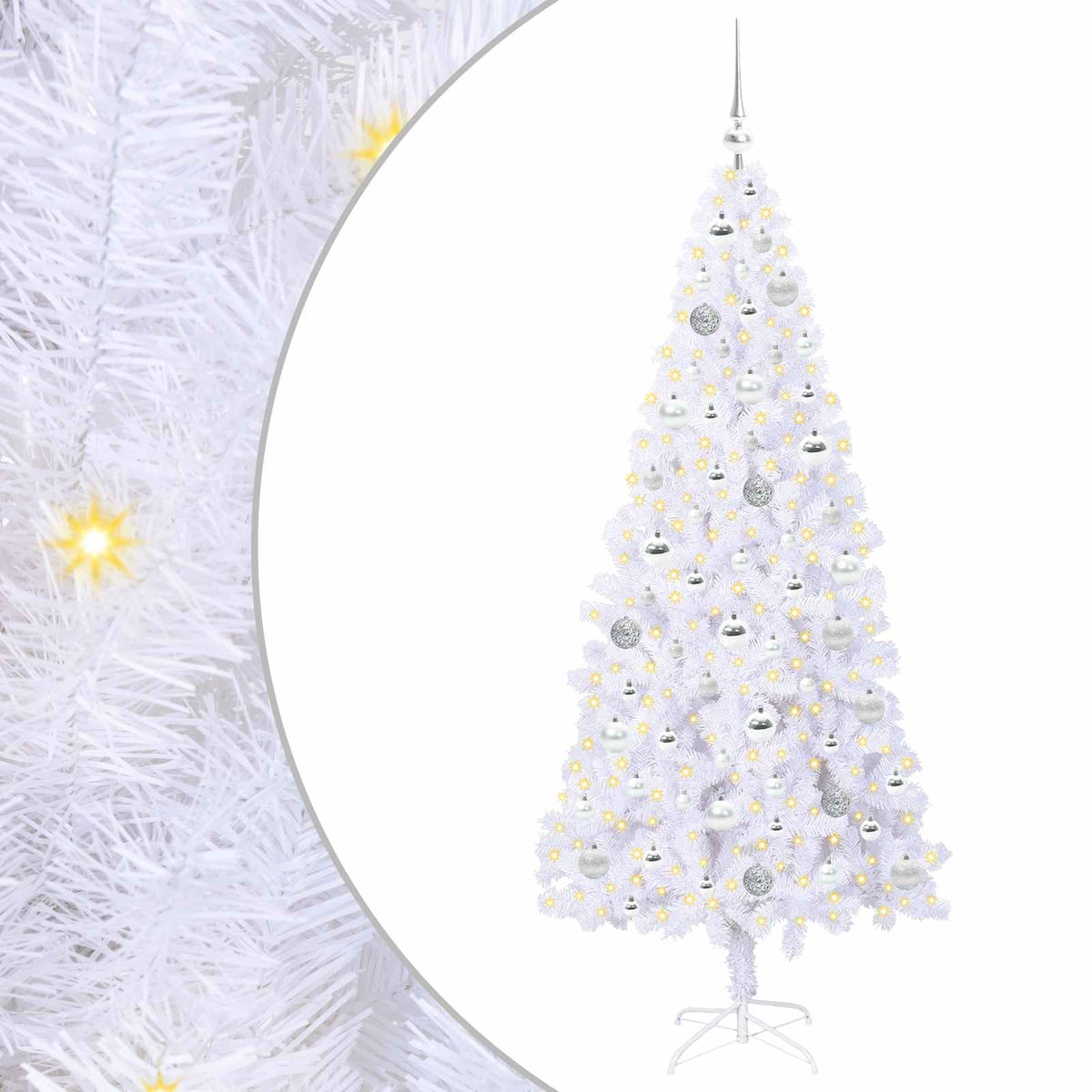 Artificial Christmas Tree with Stand White 180 cm PVC and Steel