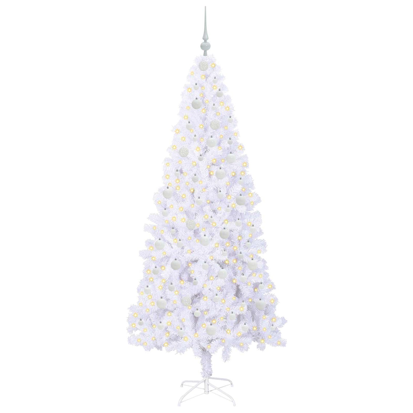 Artificial Christmas Tree with Stand White 210 cm PVC and Steel