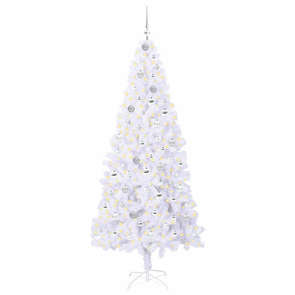 Artificial Christmas Tree with Stand White 210 cm PVC and Steel
