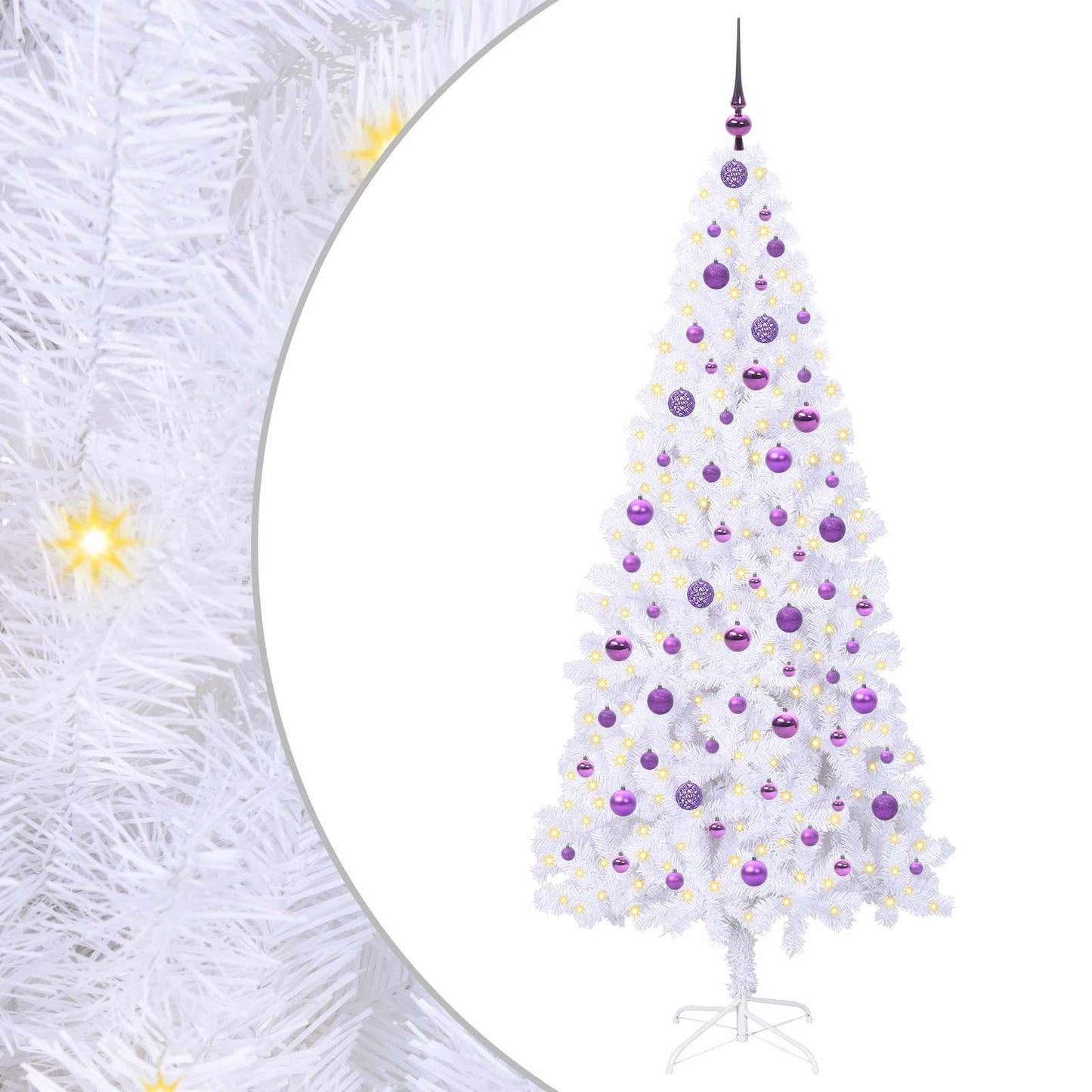 Artificial Christmas Tree with Stand White 210 cm PVC and Steel