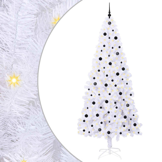 Artificial Christmas Tree with Stand White 240 cm PVC and Steel