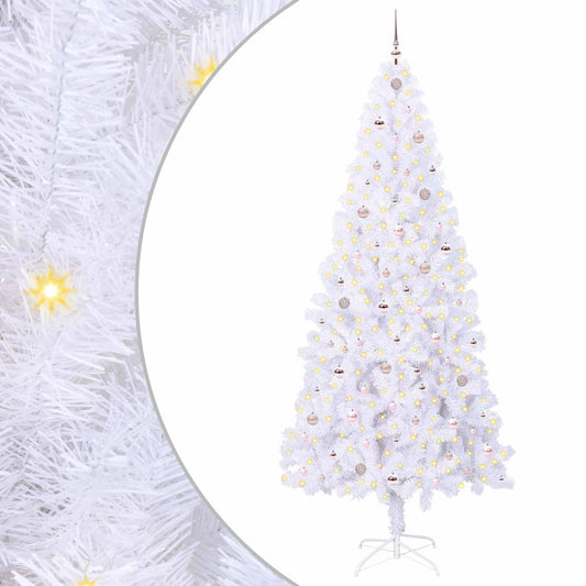 Artificial Christmas Tree with Stand White 240 cm PVC and Steel