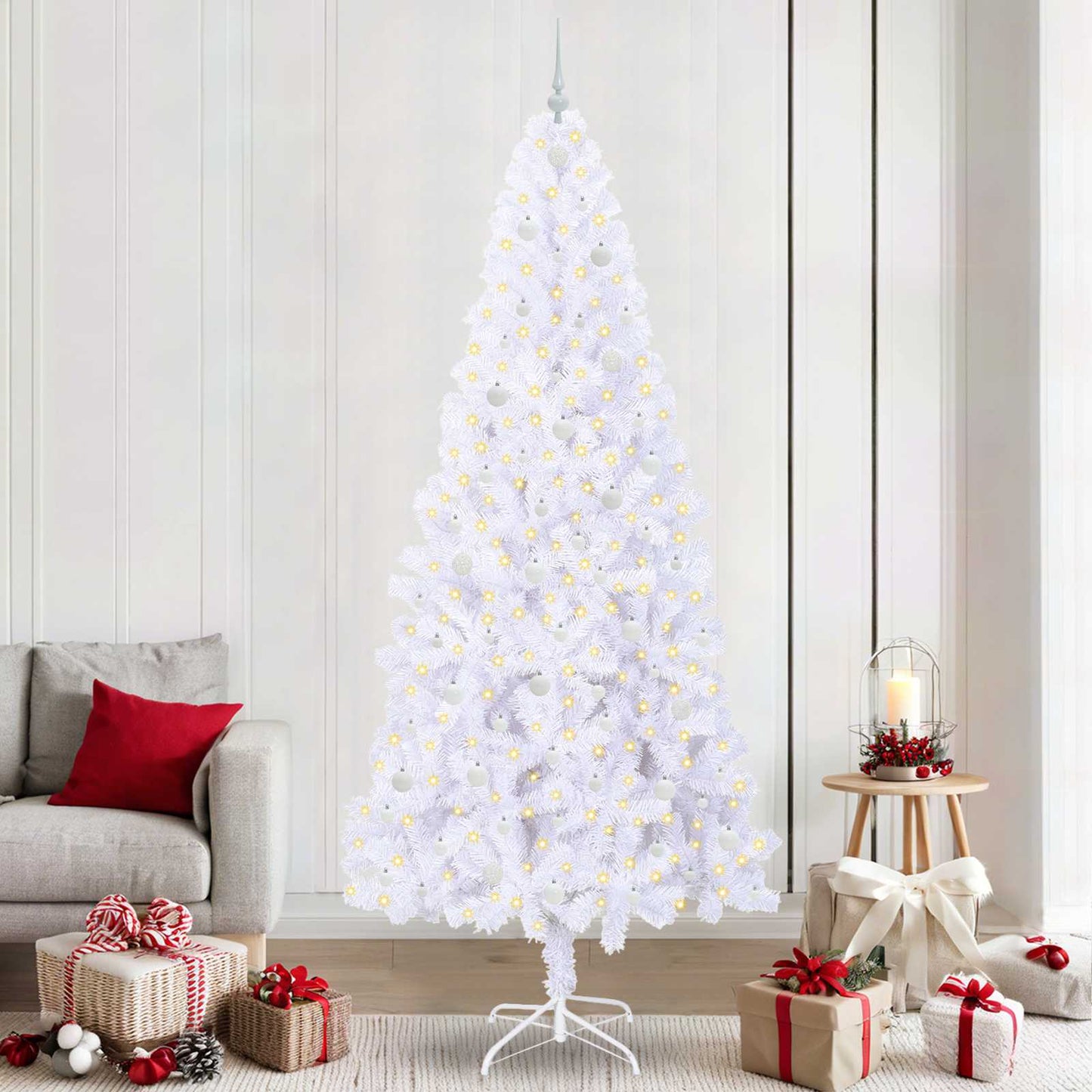 Artificial Christmas Tree with Stand White 240 cm PVC and Steel