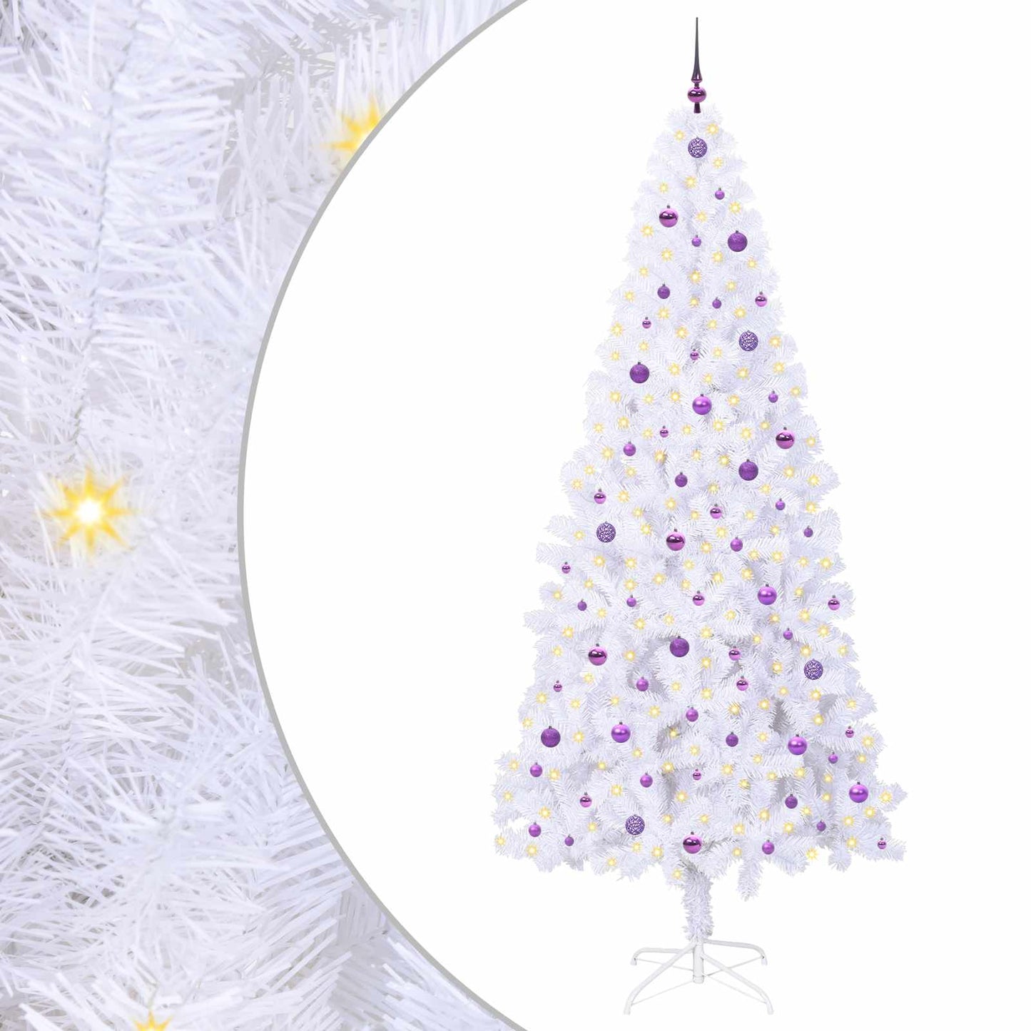 Artificial Christmas Tree with Stand White 240 cm PVC and Steel