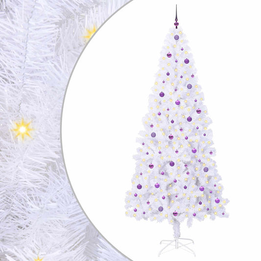 Artificial Christmas Tree with Stand White 240 cm PVC and Steel