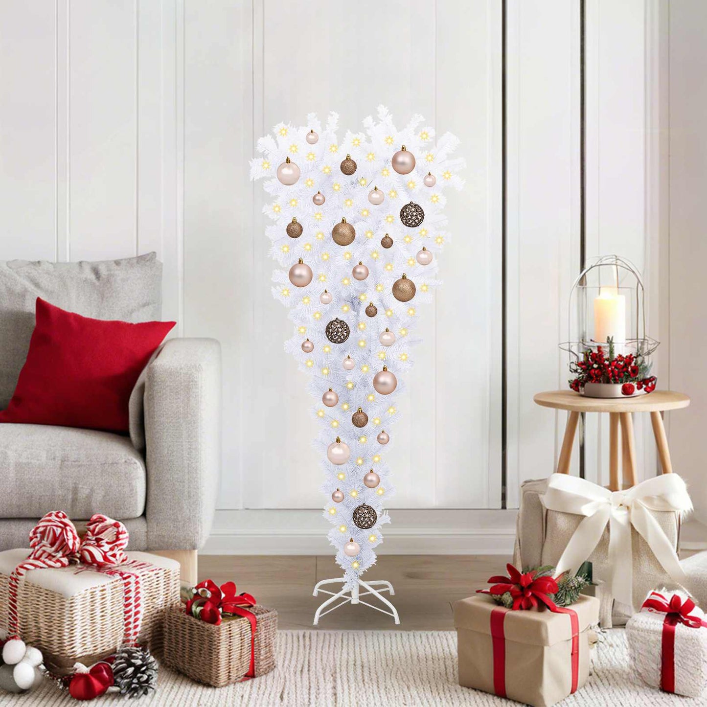 Artificial Christmas Tree with Stand White 120 cm PVC and Steel