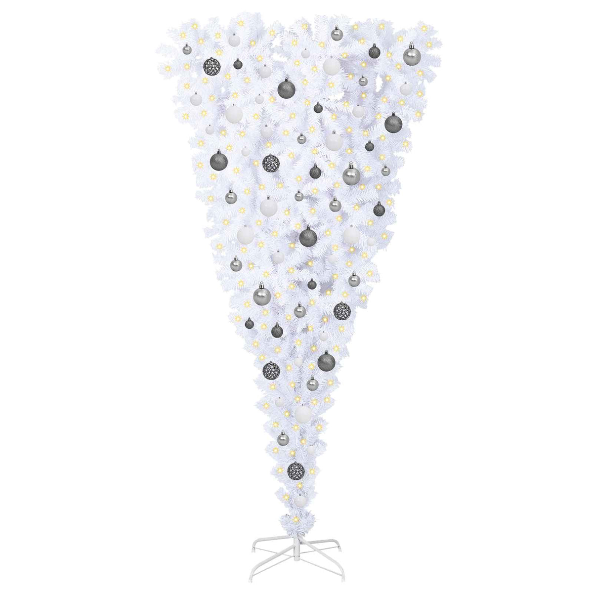 Artificial Christmas Tree with Stand White 180 cm PVC and Steel