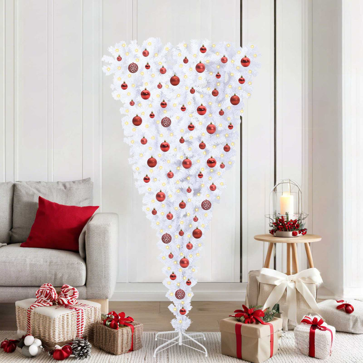Artificial Christmas Tree with Stand White 180 cm PVC and Steel