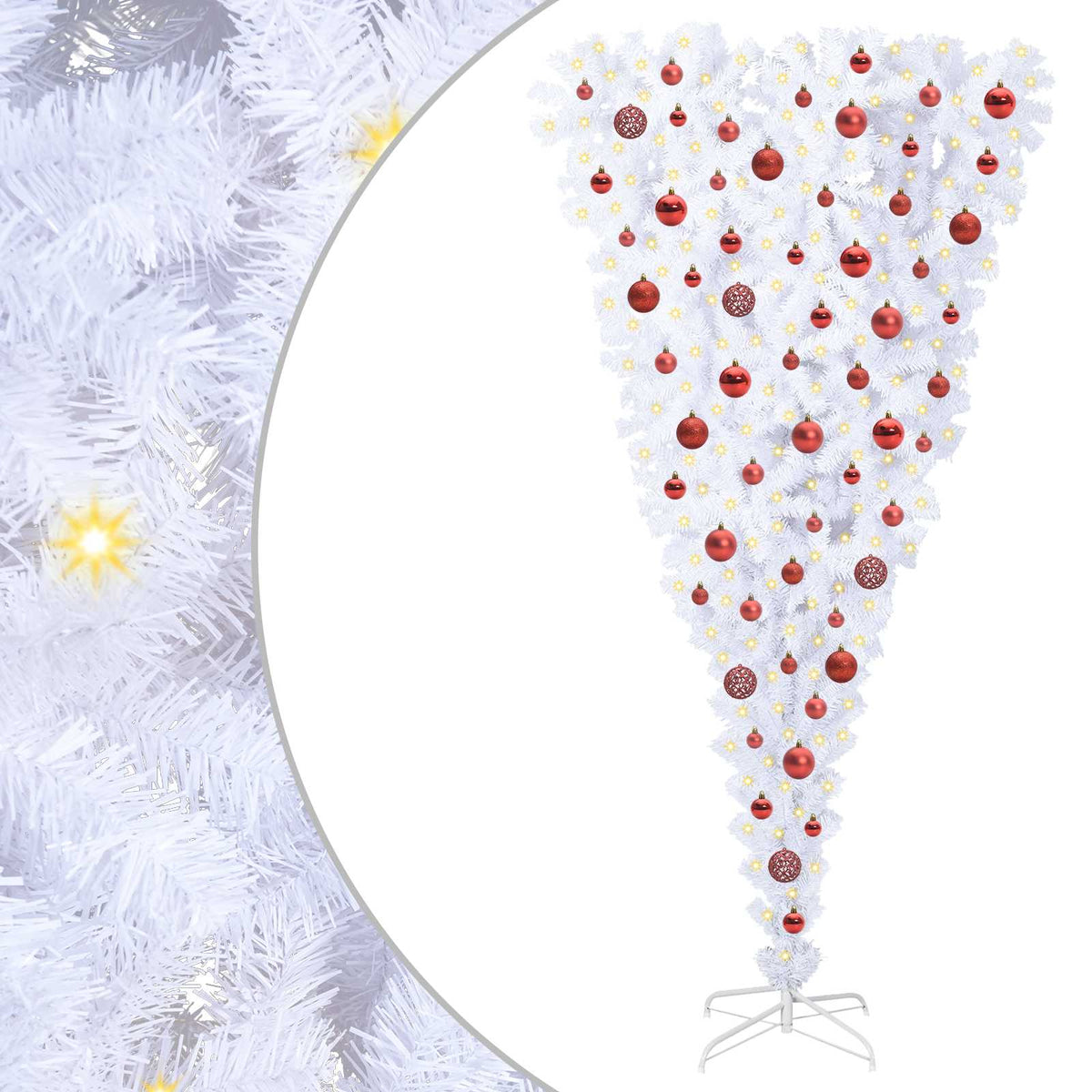 Artificial Christmas Tree with Stand White 180 cm PVC and Steel