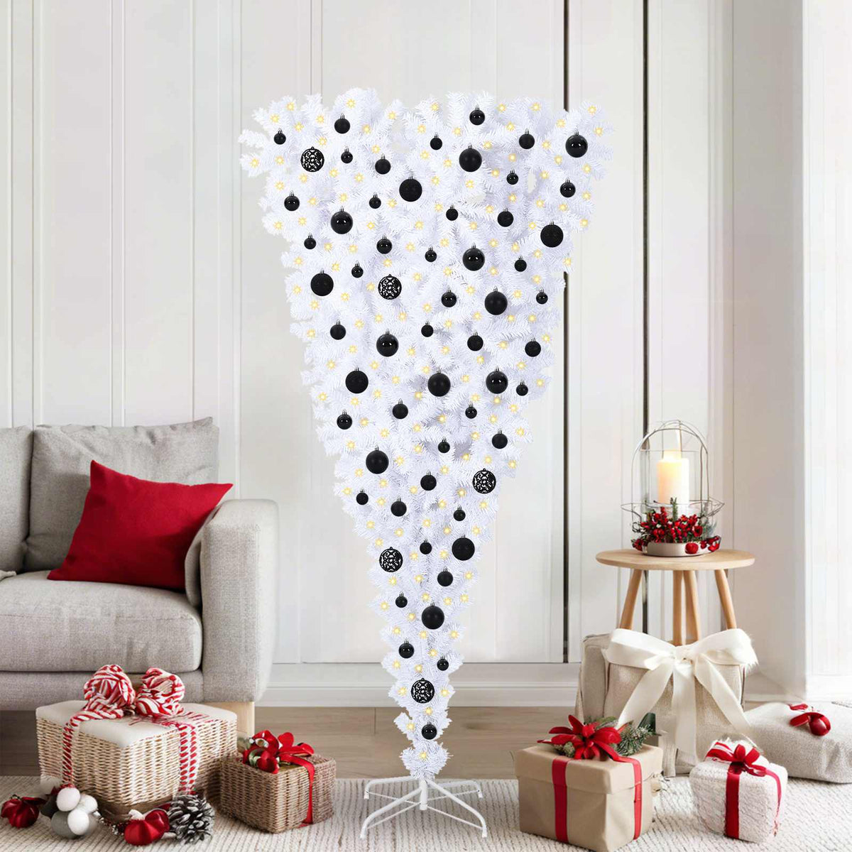 Artificial Christmas Tree with Stand White 180 cm PVC and Steel