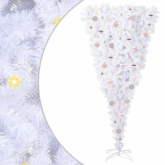 Artificial Christmas Tree with Stand White 180 cm PVC and Steel