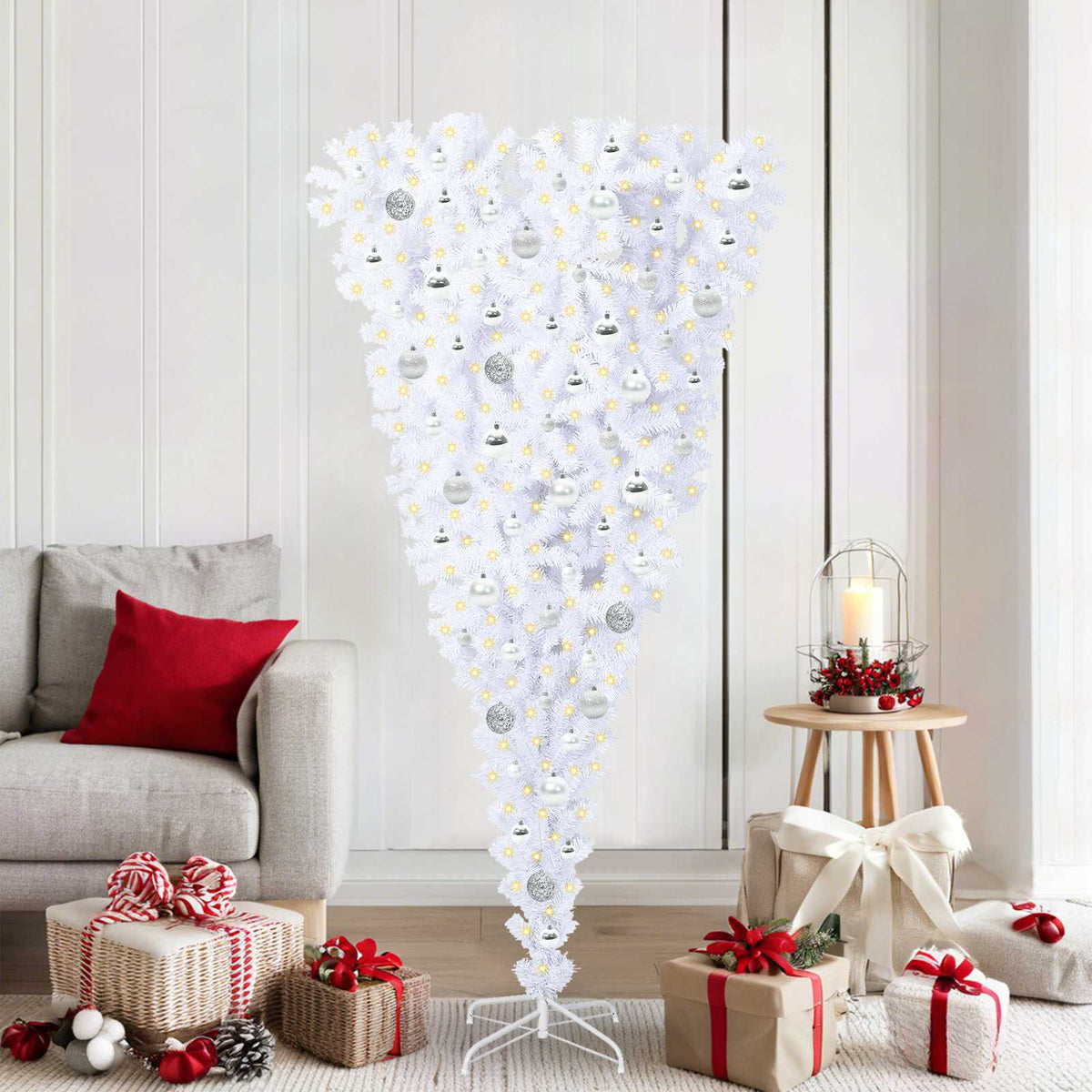 Artificial Christmas Tree with Stand White 180 cm PVC and Steel