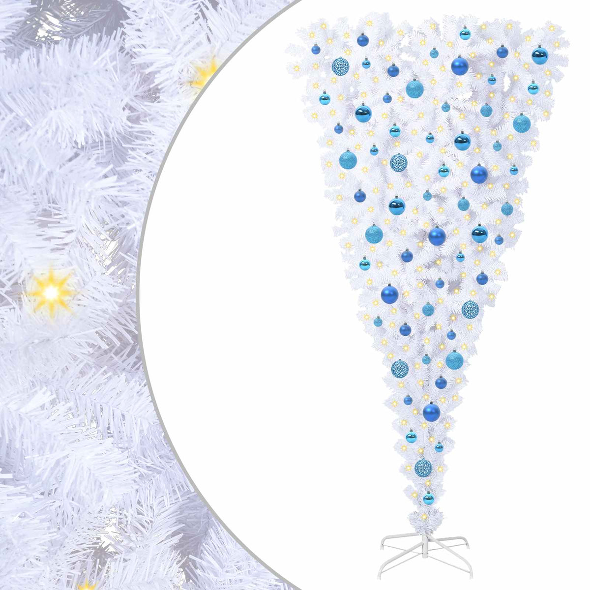 Artificial Christmas Tree with Stand White 180 cm PVC and Steel