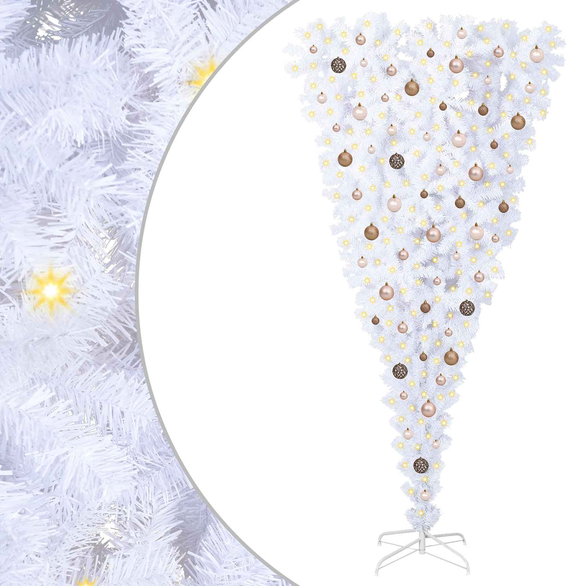 Artificial Christmas Tree with Stand White 210 cm PVC and Steel