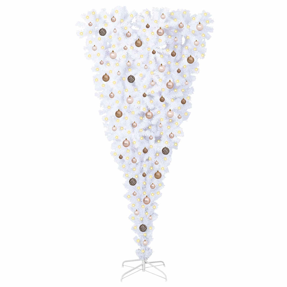 Artificial Christmas Tree with Stand White 210 cm PVC and Steel