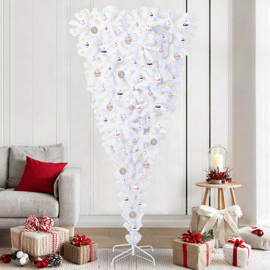 Artificial Christmas Tree with Stand White 210 cm PVC and Steel