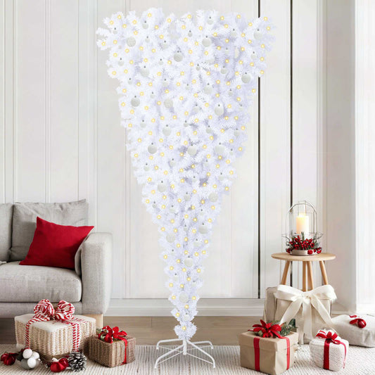 Artificial Christmas Tree with Stand White 210 cm PVC and Steel