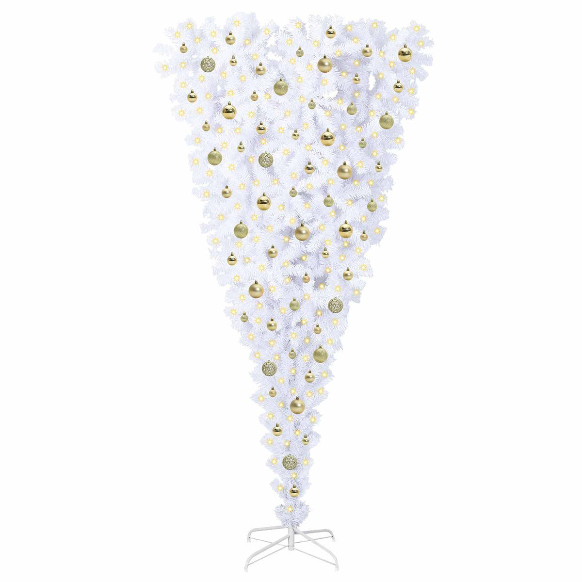 Artificial Christmas Tree with Stand White 210 cm PVC and Steel