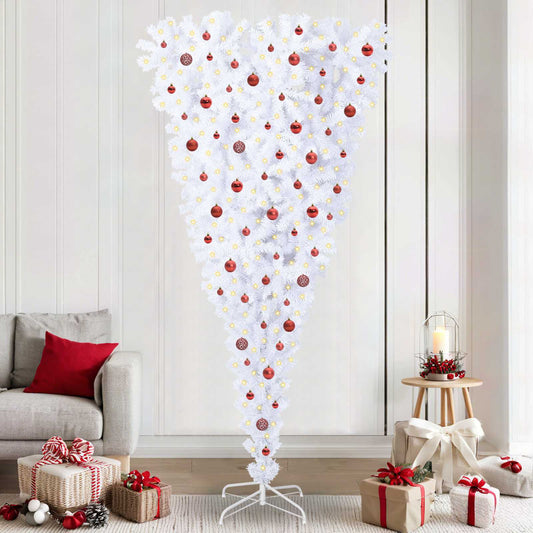 Artificial Christmas Tree with Stand White 240 cm PVC and Steel