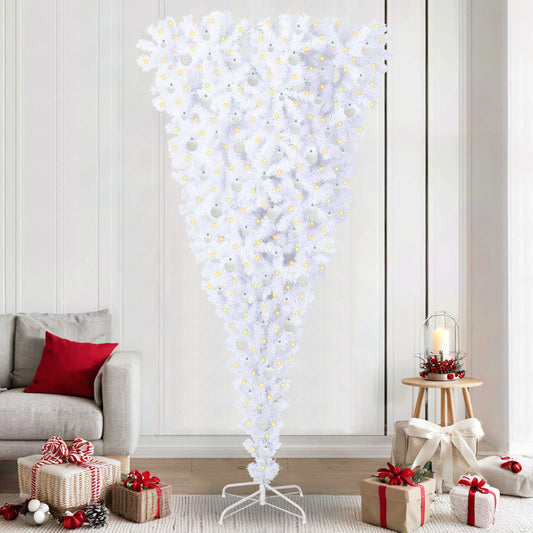 Artificial Christmas Tree with Stand White 240 cm PVC and Steel