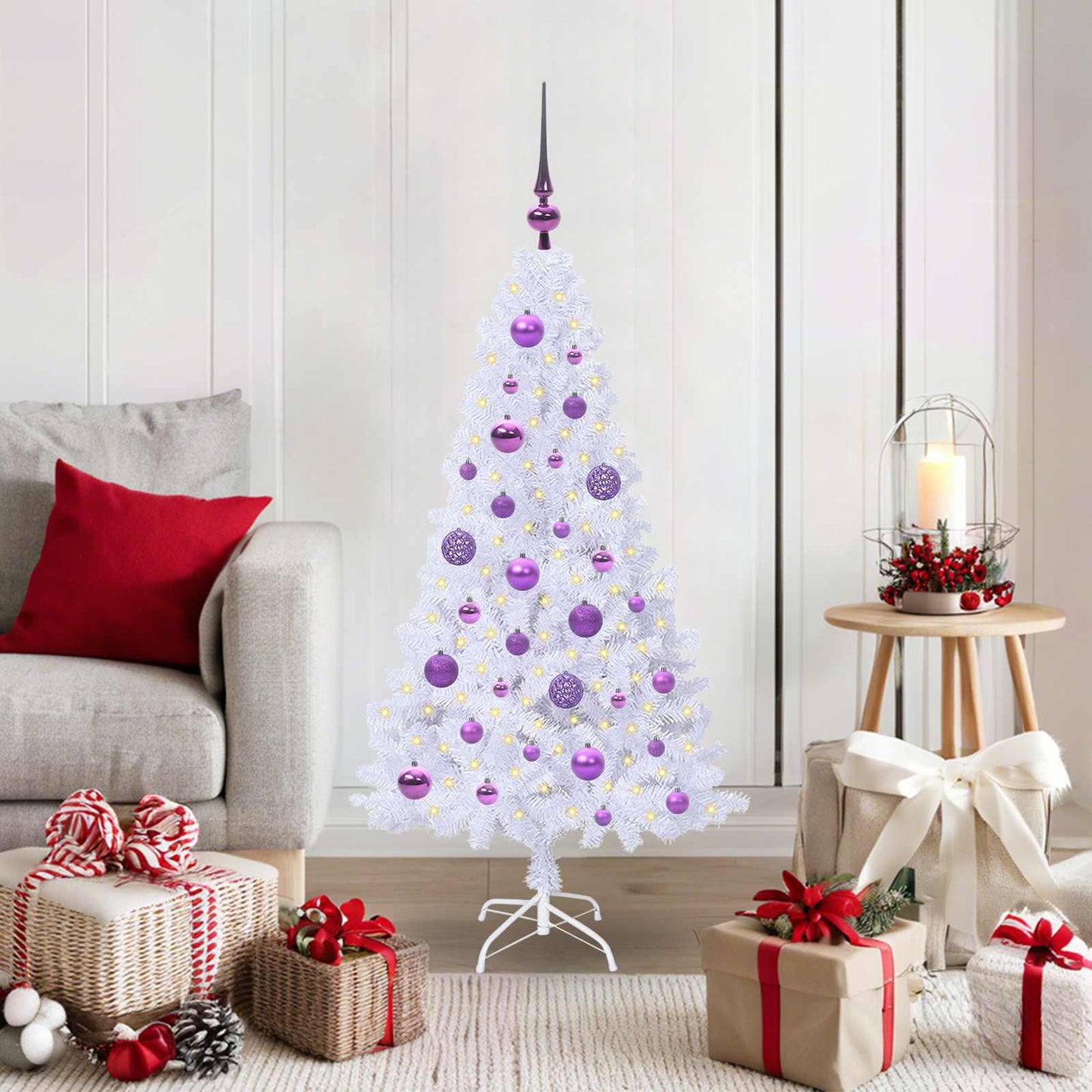 Artificial Christmas Tree with Stand White 120 cm PVC and Steel
