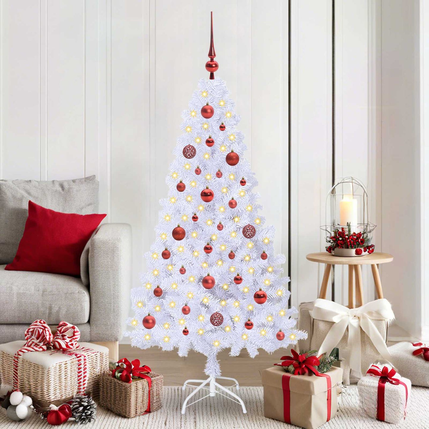 Artificial Christmas Tree with Stand White 150 cm PVC and Steel