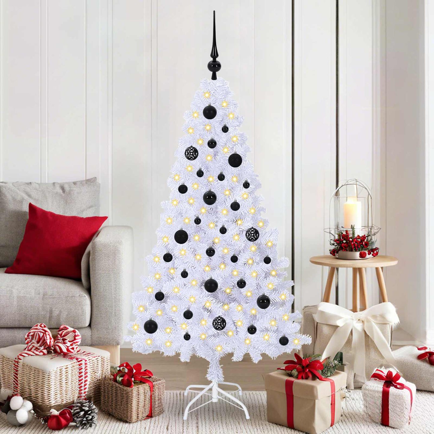 Artificial Christmas Tree with Stand White 150 cm PVC and Steel