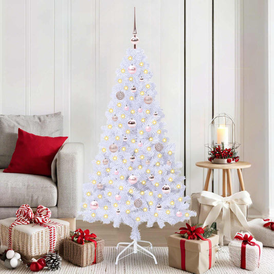 Artificial Christmas Tree with Stand White 150 cm PVC and Steel