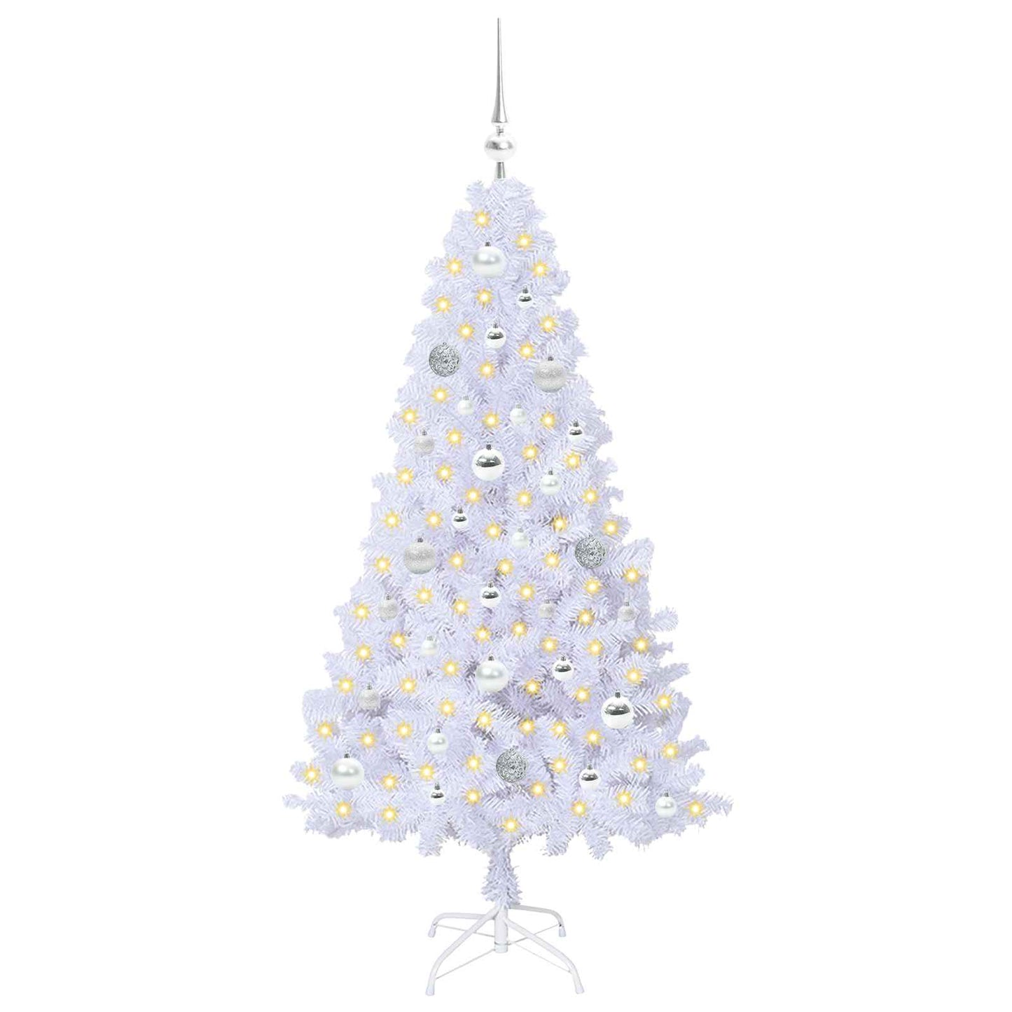 Artificial Christmas Tree with Stand White 150 cm PVC and Steel