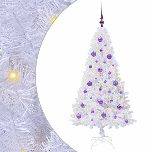 Artificial Christmas Tree with Stand White 150 cm PVC and Steel