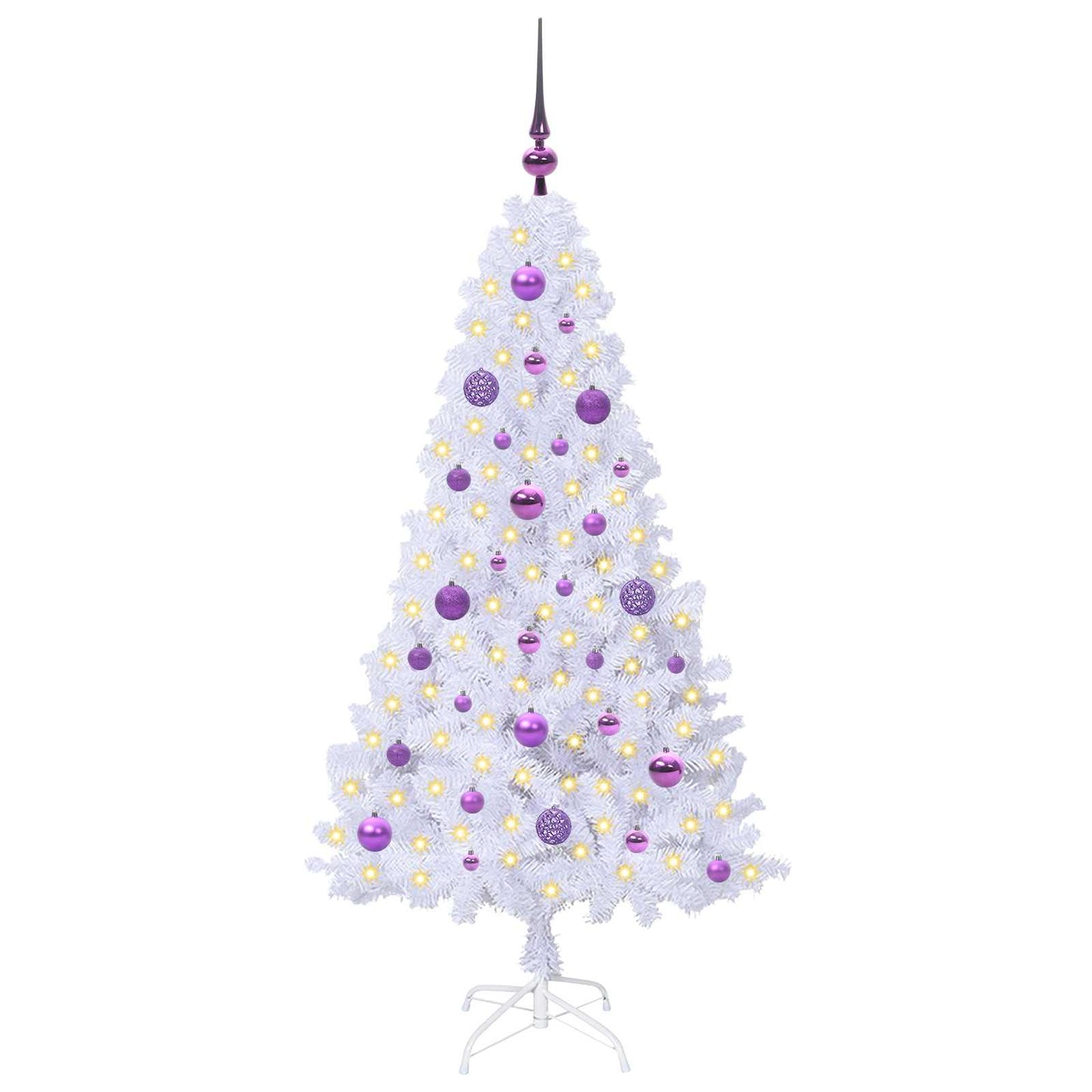 Artificial Christmas Tree with Stand White 150 cm PVC and Steel