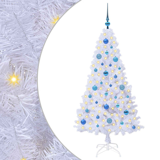 Artificial Christmas Tree with Stand White 150 cm PVC and Steel