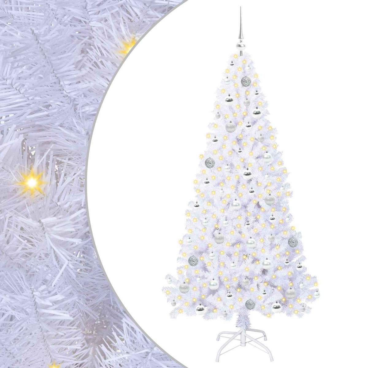 Artificial Christmas Tree with Stand White 180 cm PVC and Steel
