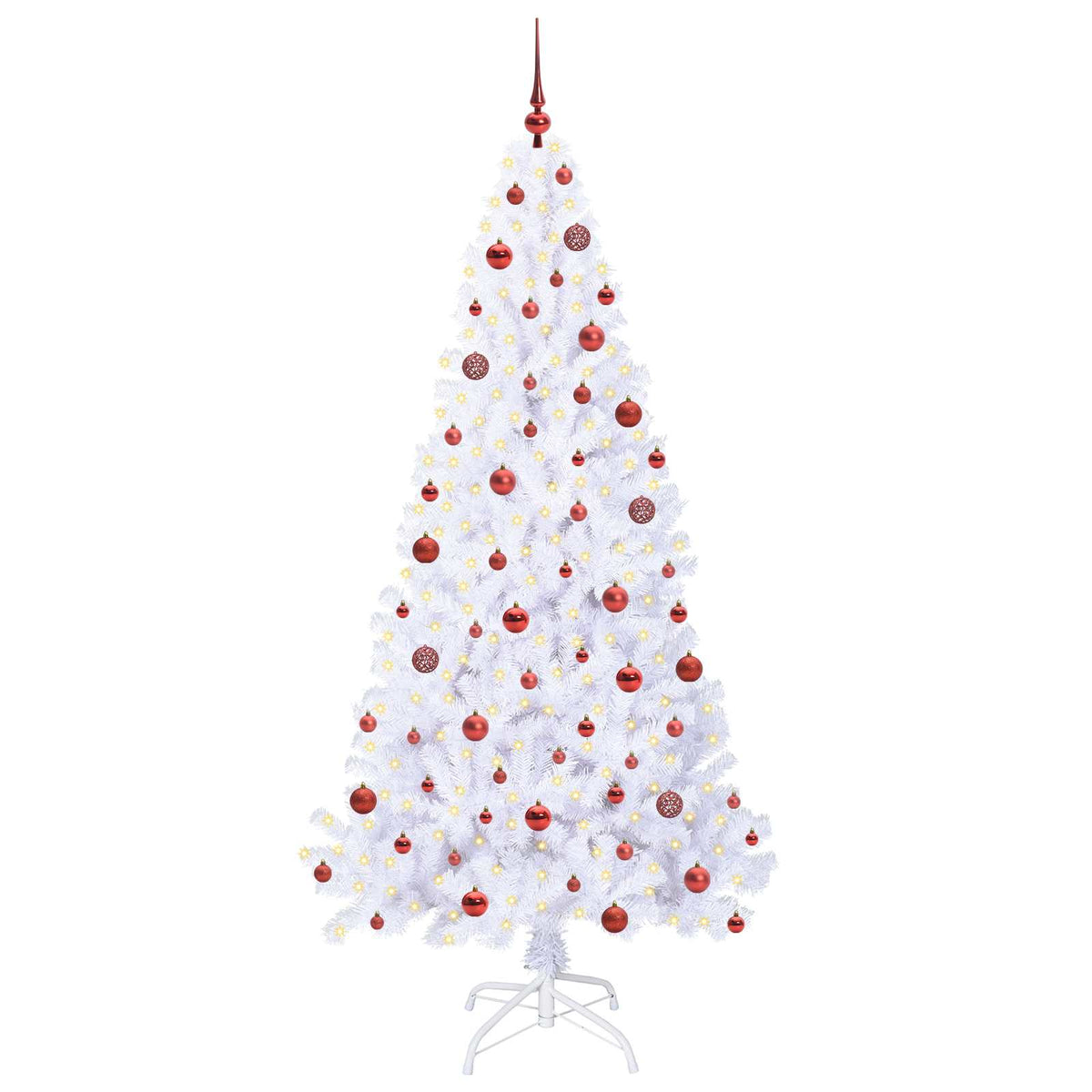 Artificial Christmas Tree with Stand White 210 cm PVC and Steel